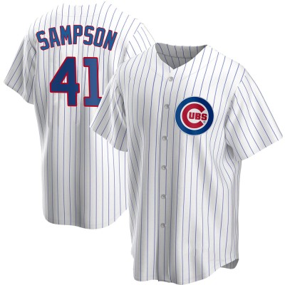 Youth Adrian Sampson Chicago Cubs Replica White Home Jersey