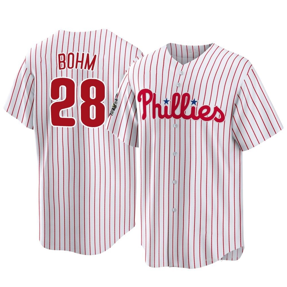 Youth Alec Bohm Philadelphia Phillies Replica White 2022 World Series Home Jersey