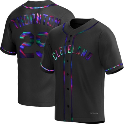 Youth Andre Thornton Cleveland Guardians Replica Black Holographic Alternate Jersey