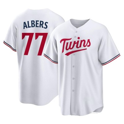 Youth Andrew Albers Minnesota Twins Replica White Home Jersey