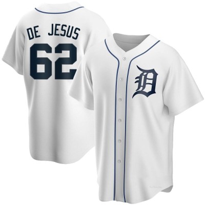 Youth Angel De Jesus Detroit Tigers Replica White Home Jersey