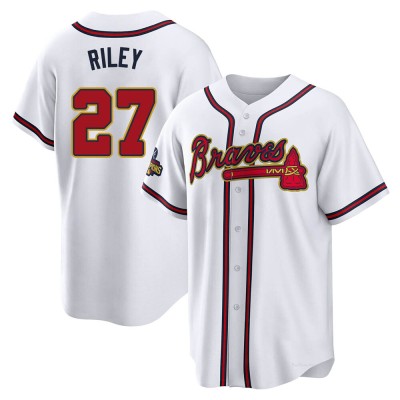 Youth Austin Riley Atlanta Braves Replica Gold White 2022 Program Jersey