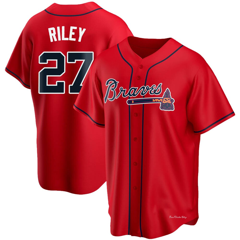 Youth Austin Riley Atlanta Braves Replica Red Alternate Jersey