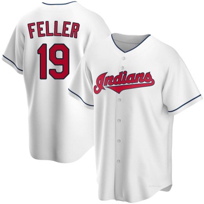 Youth Bob Feller Cleveland Guardians Replica White Home Jersey