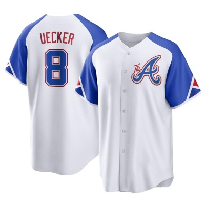 Youth Bob Uecker Atlanta Braves Replica White 2023 City Connect Jersey