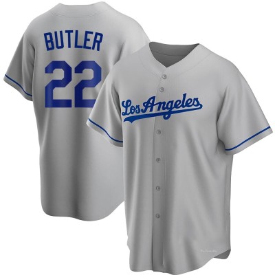 Youth Brett Butler Los Angeles Dodgers Replica Gray Road Jersey
