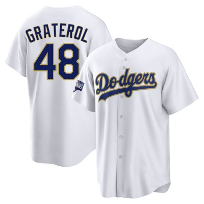 Youth Brusdar Graterol Los Angeles Dodgers Replica White/Gold 2021 Gold Program Player Jersey