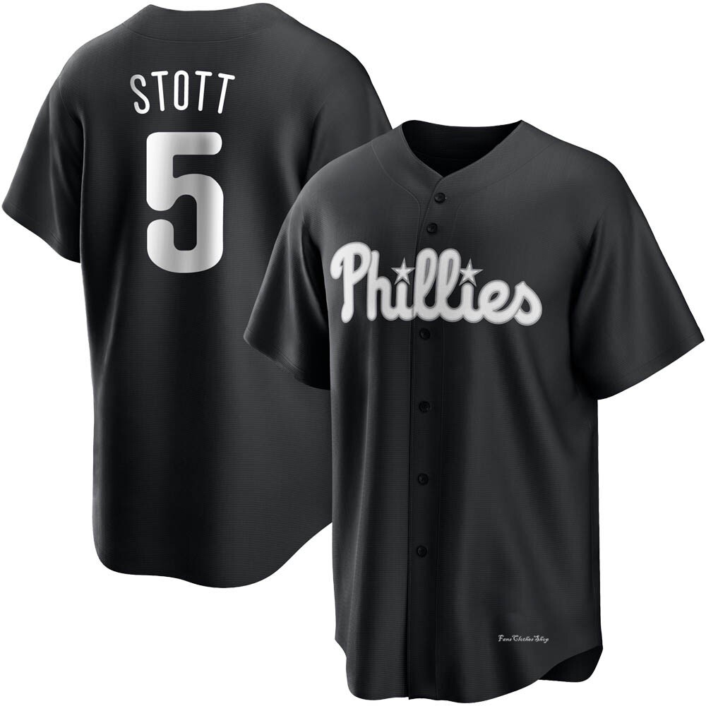 Youth Bryson Stott Philadelphia Phillies Replica Black/White Jersey