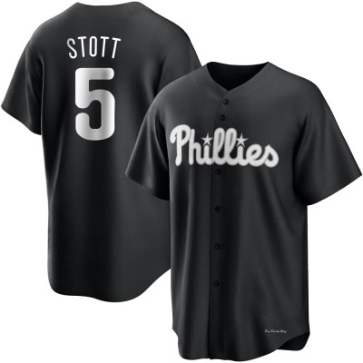 Youth Bryson Stott Philadelphia Phillies Replica Black/White Jersey