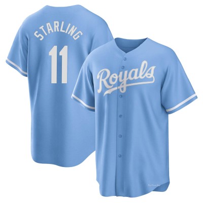 Youth Bubba Starling Kansas City Royals Replica Light Blue 2022 Alternate Jersey