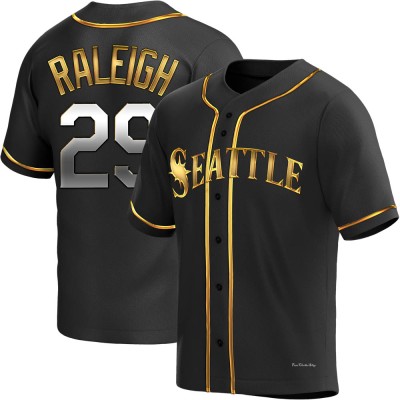 Youth Cal Raleigh Seattle Mariners Replica Black Golden Alternate Jersey