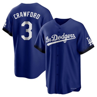 Youth Carl Crawford Los Angeles Dodgers Replica Royal 2021 City Connect Jersey
