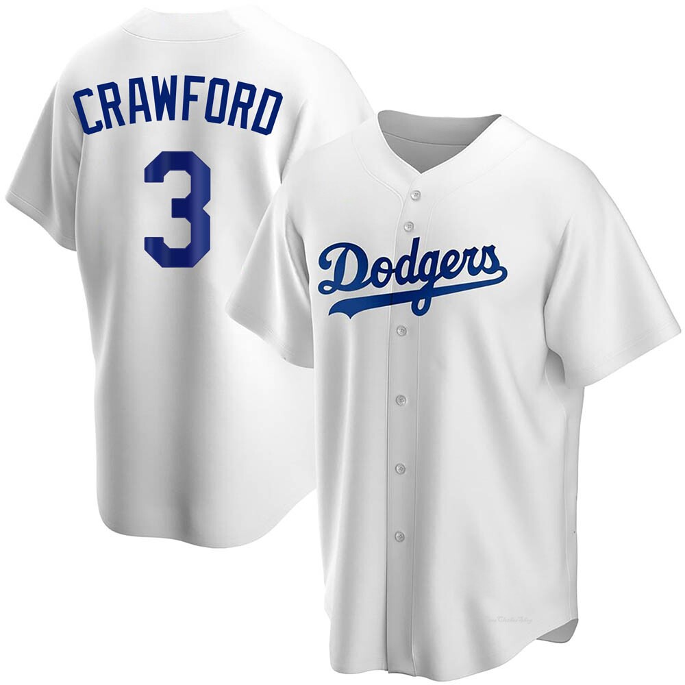 Youth Carl Crawford Los Angeles Dodgers Replica White Home Jersey