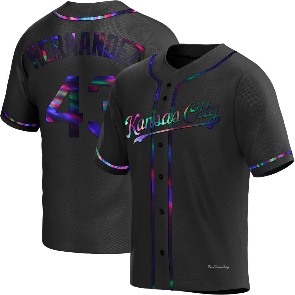 Youth Carlos Hernandez Kansas City Royals Replica Black Holographic Alternate Jersey