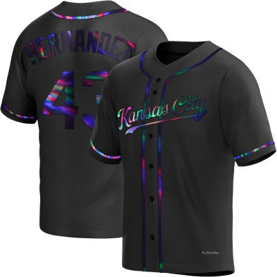 Youth Carlos Hernandez Kansas City Royals Replica Black Holographic Alternate Jersey