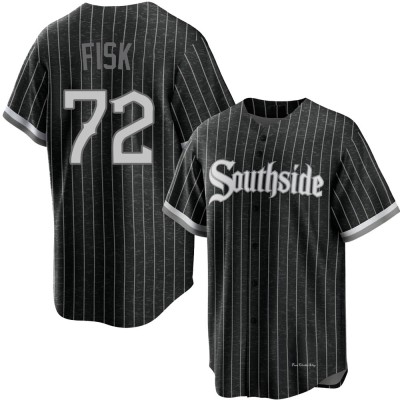 Youth Carlton Fisk Chicago White Sox Replica Black 2021 City Connect Jersey