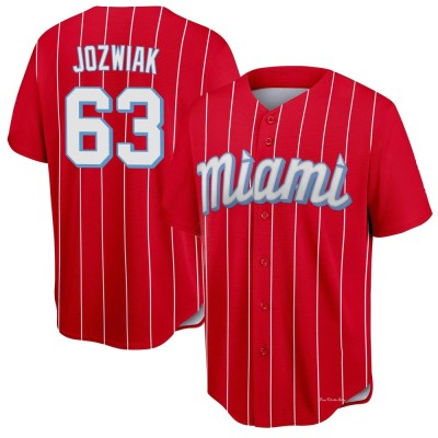 Youth Chandler Jozwiak Miami Marlins Replica Red 2021 City Connect Jersey