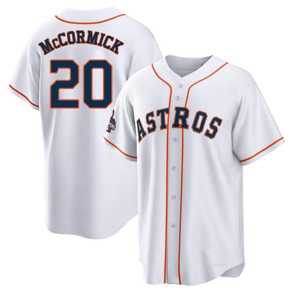 Youth Chas McCormick Houston Astros Replica White 2022 World Series Champions Home Jersey