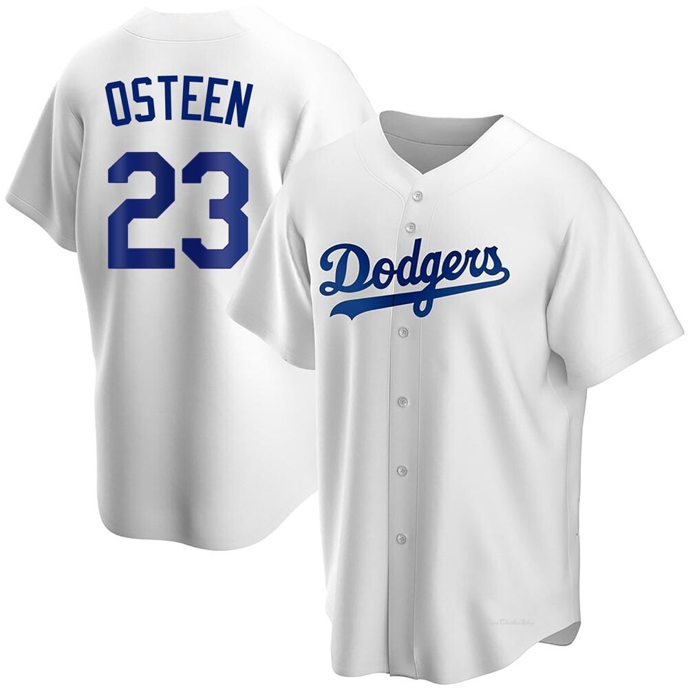 Youth Claude Osteen Los Angeles Dodgers Replica White Home Jersey