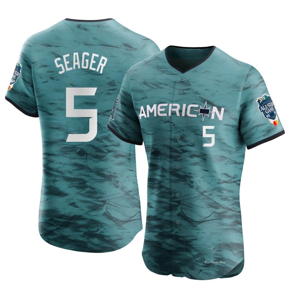 Youth Corey Seager Texas Rangers Elite Teal American League Game Vapor Premier 2023 All-Star Jersey
