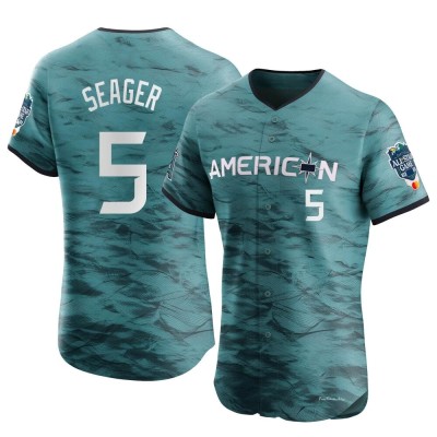 Youth Corey Seager Texas Rangers Elite Teal American League Game Vapor Premier 2023 All-Star Jersey