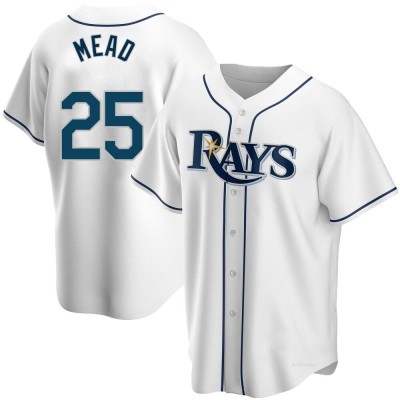 Youth Curtis Mead Tampa Bay Rays Replica White Home Jersey