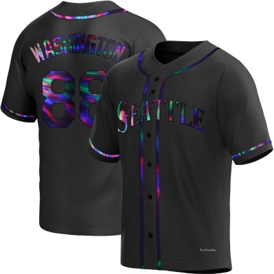 Youth Curtis Washington Seattle Mariners Replica Black Holographic Alternate Jersey