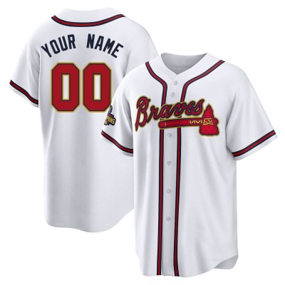 Youth Custom Atlanta Braves Replica Gold White 2022 Program Jersey