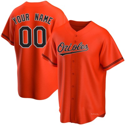 Youth Custom Baltimore Orioles Replica Orange Alternate Jersey