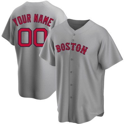Youth Custom Boston Red Sox Replica Gray Road Jersey