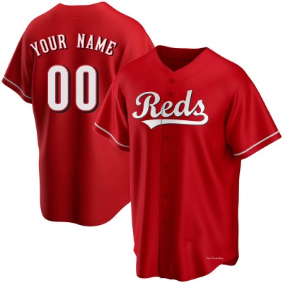 Youth Custom Cincinnati Reds Replica Red Alternate Jersey