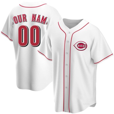 Youth Custom Cincinnati Reds Replica White Home Jersey