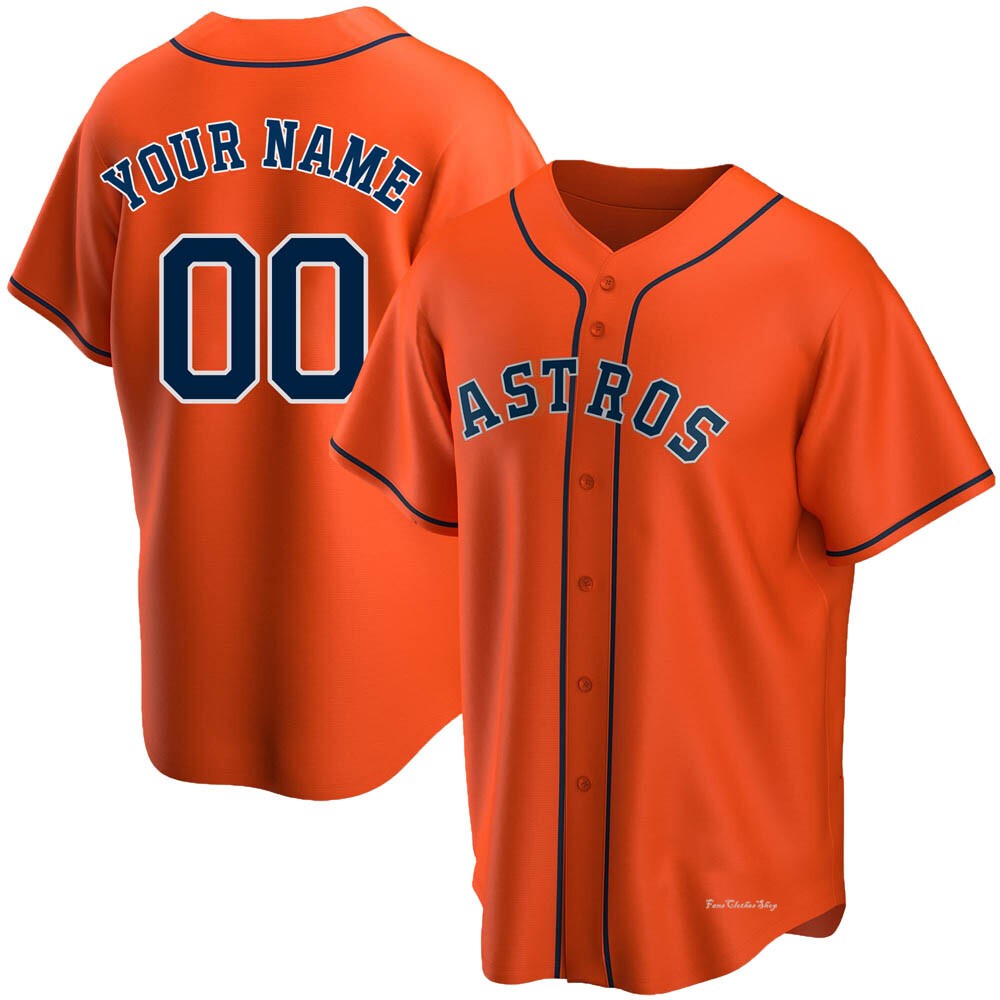 Youth Custom Houston Astros Replica Orange Alternate Jersey