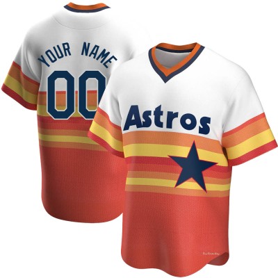 Youth Custom Houston Astros Replica White Home Cooperstown Collection Jersey