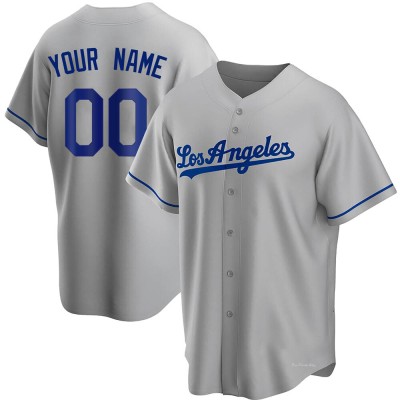 Youth Custom Los Angeles Dodgers Replica Gray Road Jersey