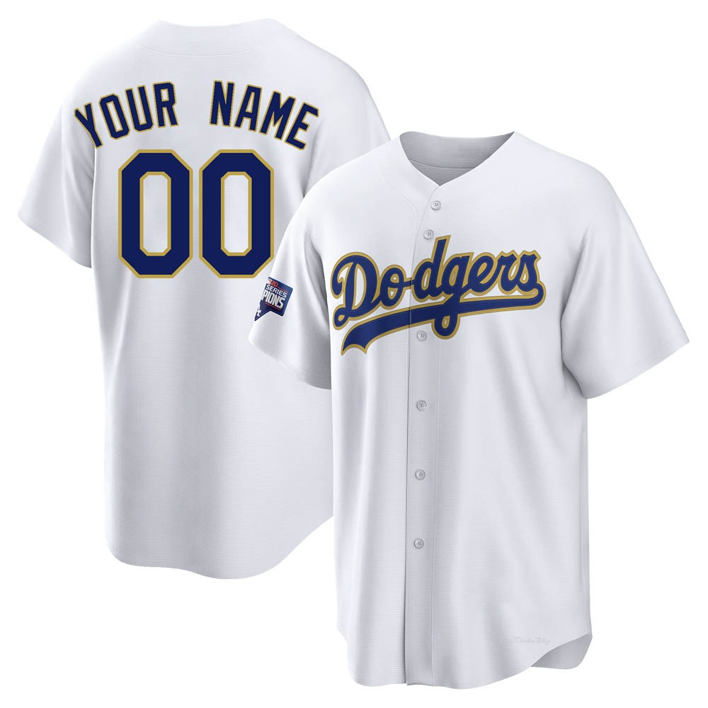 Youth Custom Los Angeles Dodgers Replica White/Gold 2021 Gold Program Player Jersey