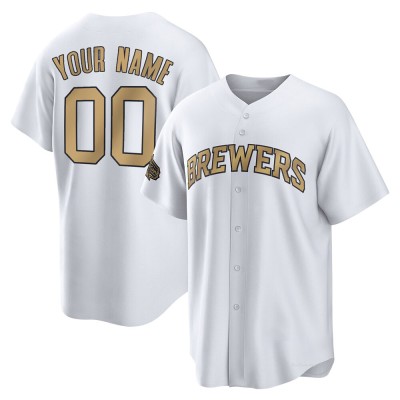 Youth Custom Milwaukee Brewers Game White Replica 2022 All-Star Jersey