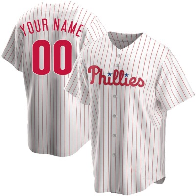 Youth Custom Philadelphia Phillies Replica White Home Jersey