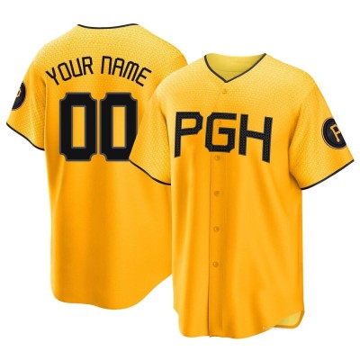 Youth Custom Pittsburgh Pirates Replica Gold 2023 City Connect Jersey