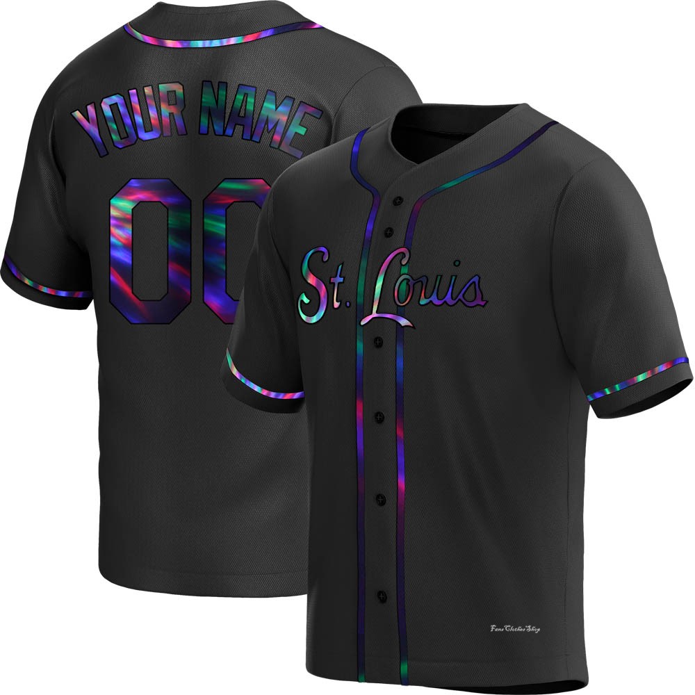 Youth Custom St. Louis Cardinals Replica Black Holographic Alternate Jersey