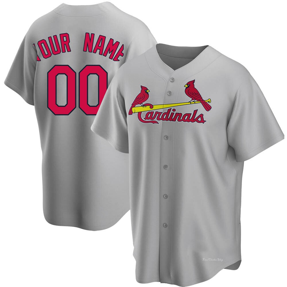 Youth Custom St. Louis Cardinals Replica Gray Road Jersey