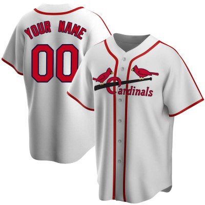 Youth Custom St. Louis Cardinals White Home Cooperstown Collection Jersey