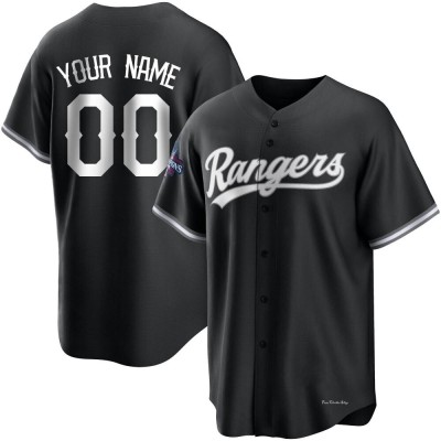 Youth Custom Texas Rangers Replica White Black 2023 World Series Champions Jersey