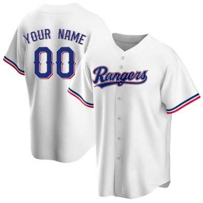 Youth Custom Texas Rangers Replica White Home Jersey