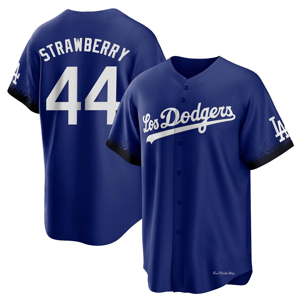 Youth Darryl Strawberry Los Angeles Dodgers Replica Royal 2021 City Connect Jersey