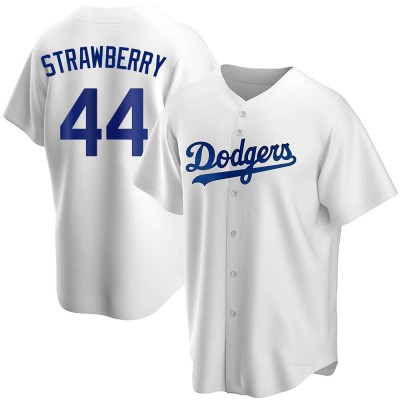 Youth Darryl Strawberry Los Angeles Dodgers Replica White Home Jersey