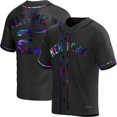 Youth Don Mattingly New York Yankees Replica Black Holographic Alternate Jersey