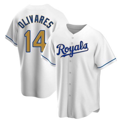 Youth Edward Olivares Kansas City Royals Replica Gold White Home Jersey