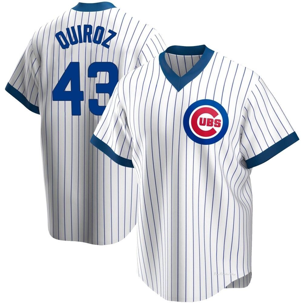 Youth Esteban Quiroz Chicago Cubs Replica White Home Cooperstown Collection Jersey
