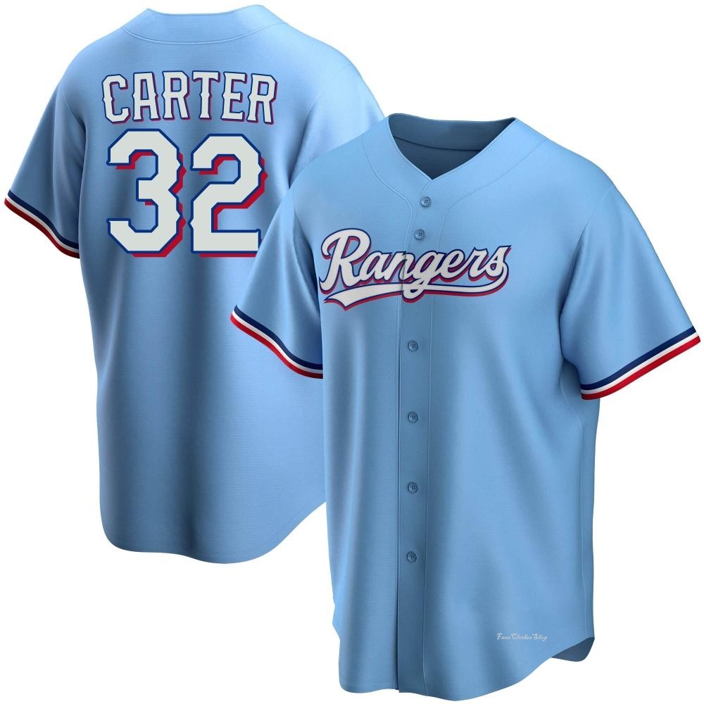 Youth Evan Carter Texas Rangers Replica Light Blue Alternate Jersey